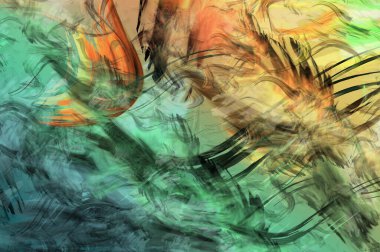 Modern sanat. Taranmış Boyalı Soyut Arkaplan. Fırça darbesi ile boyanmış. Boya darbeleri. 2B Görüntü