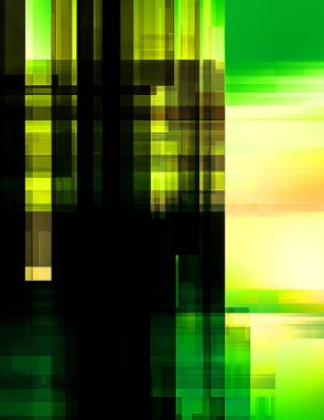 Renkli ve canlı geometrik şekiller katmanları var. Bir teknoloji planının dijital illüstrasyonu. Gelecekçi tasarım şablonu.