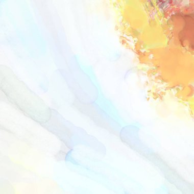 Pastel renklerde suluboya resim. Poster, duvar sanatı, afiş, kart, kitap kapağı ya da ambalaj için rahatlatıcı kompozisyonun yumuşak renkli çizimi. Modern fırça darbeleri resim.