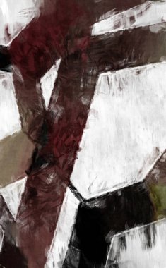 Soyut arkaplanda pürüzlü fırça darbeleri. Fırça boyası. Renkli boya darbeleri. Eşsiz duvar sanatı. Tuvaldeki modern sanat. Renkli çağdaş sanat eserleri. 