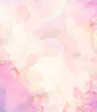 Pastel renklerde suluboya resim. Poster, duvar sanatı, afiş, kart, kitap kapağı ya da ambalaj için rahatlatıcı kompozisyonun yumuşak renkli çizimi. Modern fırça darbeleri resim.