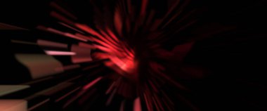 Işık parçacık izleri. Parlayan parçacıkları ve çizgileri olan ışık patlaması yıldızı. Güzel hareketli soyut ışın arkaplanı.