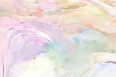 Modern fırça darbeleri. Pastel renklerde suluboya resim. Poster, duvar sanatı, afiş, kart, kitap kapağı veya ambalaj için sakinleştirici kompozisyonun yumuşak renkli çizimi. 