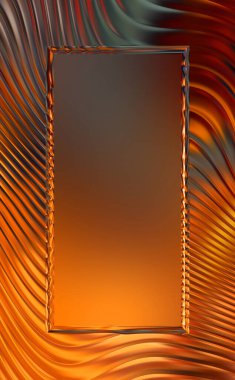 Soyut çerçeveli arkaplan. Renkli, canlı, dalgalı bir duvar kağıdı. Merkezi çerçeveli yaratıcı grafik 2d çizim. Dinamik şekilli modaya uygun sıvı örtüsü.