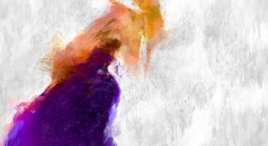 Soyut arkaplanda pürüzlü fırça darbeleri. Fırça boyası. Renkli boya darbeleri. Eşsiz duvar sanatı. Tuvaldeki modern sanat. Renkli çağdaş sanat eserleri. 