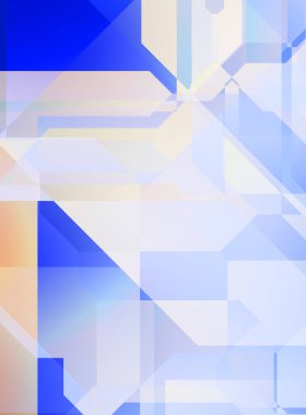 Renkli ve canlı geometrik şekiller katmanları var. Bir teknoloji planının dijital illüstrasyonu. Gelecekçi tasarım şablonu.