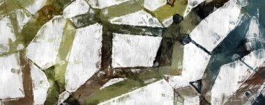 Soyut arkaplanda pürüzlü fırça darbeleri. Fırça boyası. Renkli boya darbeleri. Eşsiz duvar sanatı. Tuvaldeki modern sanat. Renkli çağdaş sanat eserleri. 