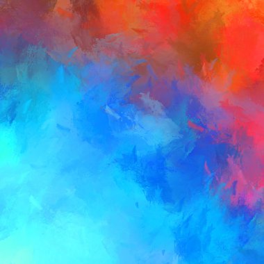 Duvar sanatı Eşsiz ve yaratıcı illüstrasyon. Fırça darbesi ile boyanmış. Renkli fırça darbelerinin soyut arkaplanı. Fırçalanmış canlı duvar kâğıdı. Boyalı sanatsal yaratım.