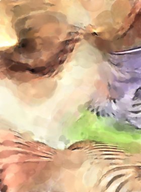 Modern sanat. Renkli çağdaş sanat eserleri. Renkli boya darbeleri. Soyut arkaplanda fırça darbeleri. fırça boyası.