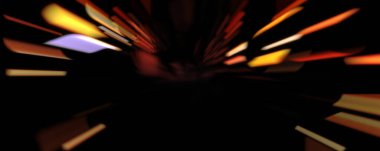 Işık parçacık izleri. Parlayan parçacıkları ve çizgileri olan ışık patlaması yıldızı. Güzel hareketli soyut ışın arkaplanı.