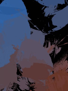 Vahşi fırça darbeleriyle yaratıcı soyut resim. Artistik fırça darbeleriyle donatılmış. Renkli ve canlı bir tasvir. Boyalı sanat.