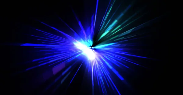 Lancio Futuristico Della Lente Luce Stella Esplosione Con Particelle Luminose — Foto Stock