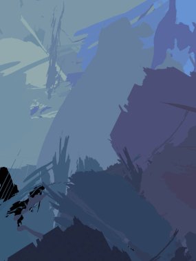 Vahşi fırça darbeleriyle yaratıcı soyut resim. Artistik fırça darbeleriyle donatılmış. Renkli ve canlı bir tasvir. Boyalı sanat.