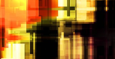 Fütürist soyut geometrik duvar kağıdı. Geometrik renkli şekiller. Dikdörtgen şekilli arka plan. Bir teknolojinin dijital illüstrasyonuName.