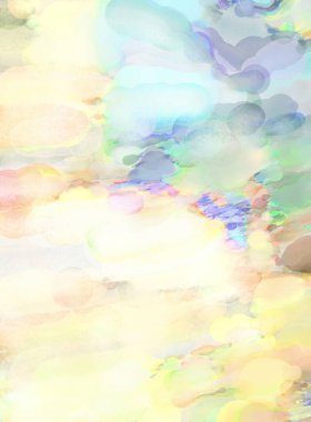 Çağdaş sanat. El yapımı resim. Modern sanat eserleri. Yüzeyde suluboya fırça darbeleriyle resim yapmak. 2D çizim. Sanatsal arkaplan resmi. Tablo üzerinde soyut resim. Renkli doku.