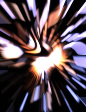 Işık parçacık izleri. Parlayan parçacıkları ve çizgileri olan ışık patlaması yıldızı. Güzel hareketli soyut ışın arkaplanı.