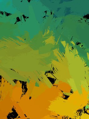 Duvar sanatı Eşsiz ve yaratıcı illüstrasyon. Fırça darbesi ile boyanmış. Renkli fırça darbelerinin soyut arkaplanı. Fırçalanmış canlı duvar kâğıdı. Boyalı sanatsal yaratım.