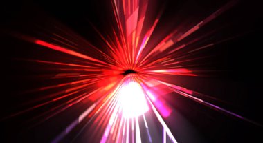 Fütürist mercek patlaması. Parlayan parçacıkları ve çizgileri olan ışık patlaması yıldızı. Güzel soyut ışın arkaplanı.