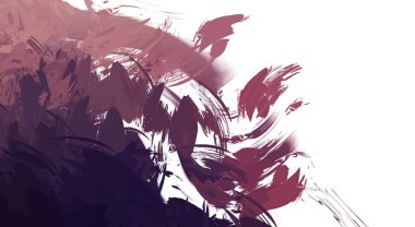 Taranmış Boyalı Soyut Arkaplan. Vahşi kaotik fırça darbeleri. Boya darbeleri. 2D İllüstrasyon. Fırça darbeli resim. 