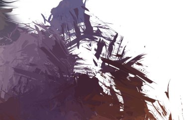 Duvar sanatı Eşsiz ve yaratıcı illüstrasyon. Fırça darbesi ile boyanmış. Renkli fırça darbelerinin soyut arkaplanı. Fırçalanmış canlı duvar kâğıdı. Boyalı sanatsal yaratım.