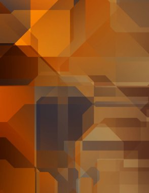 Renkli ve canlı geometrik şekiller katmanları var. Bir teknoloji planının dijital illüstrasyonu. Gelecekçi tasarım şablonu.