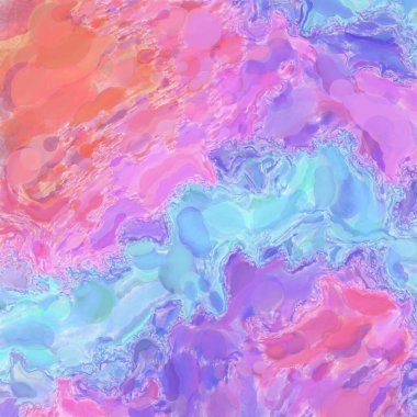 Çağdaş sanat. El işçiliğinin renkli dokusu. Modern resim. Yüzeyde suluboya vuruşlar. Sanatsal arkaplan resmi. Tablo üzerinde soyut resim. Fırça darbeleri. 