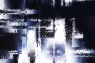 Modern sanat. Renkli çağdaş sanat eserleri. Renkli boya darbeleri. Soyut arkaplanda fırça darbeleri. Fırça boyası. Eşsiz duvar sanatı.