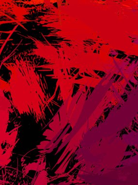 Vahşi fırça darbeleriyle yaratıcı soyut resim. Artistik fırça darbeleriyle donatılmış. Renkli ve canlı bir tasvir. Boyalı sanat.