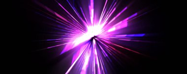 Fütürist mercek patlaması. Parlayan parçacıkları ve çizgileri olan ışık patlaması yıldızı. Güzel soyut ışın arkaplanı.