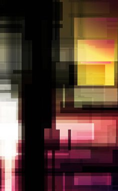 Fütürist soyut geometrik duvar kağıdı. Geometrik renkli şekiller. Dikdörtgen şekilli arka plan. Bir teknolojinin dijital illüstrasyonuName.