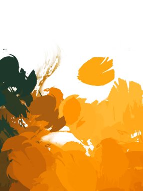 Taranmış Boyalı Soyut Arkaplan. Vahşi kaotik fırça darbeleri. Boya darbeleri. 2D İllüstrasyon. Fırça darbeli resim. 