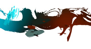 resmedilmiş sanat eseri. fırçalanmış canlı duvar kağıdı. Eşsiz ve yaratıcı illüstrasyon. Renkli fırça darbelerinin soyut arkaplanı. 