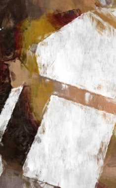 Soyut arkaplanda pürüzlü fırça darbeleri. Fırça boyası. Renkli boya darbeleri. Eşsiz duvar sanatı. Tuvaldeki modern sanat. Renkli çağdaş sanat eserleri. 