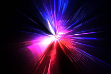 Fütürist mercek patlaması. Parlayan parçacıkları ve çizgileri olan ışık patlaması yıldızı. Güzel soyut ışın arkaplanı.