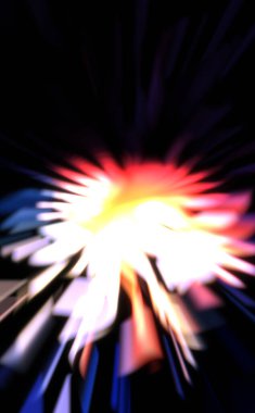 Işık parçacık izleri. Parlayan parçacıkları ve çizgileri olan ışık patlaması yıldızı. Güzel hareketli soyut ışın arkaplanı.