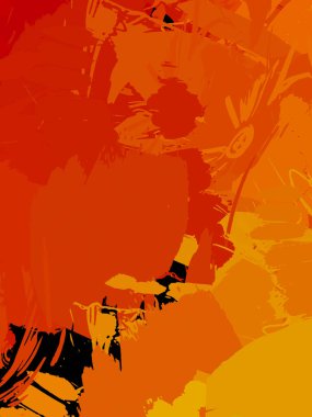 Vahşi fırça darbeleriyle yaratıcı soyut resim. Artistik fırça darbeleriyle donatılmış. Renkli ve canlı bir tasvir. Boyalı sanat.