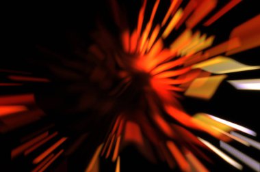 Işık parçacık izleri. Parlayan parçacıkları ve çizgileri olan ışık patlaması yıldızı. Güzel hareketli soyut ışın arkaplanı.