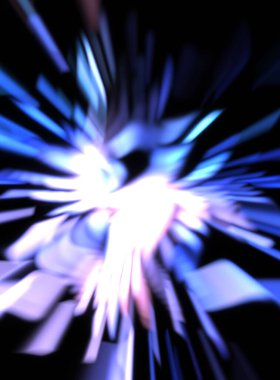 Işık parçacık izleri. Parlayan parçacıkları ve çizgileri olan ışık patlaması yıldızı. Güzel hareketli soyut ışın arkaplanı.