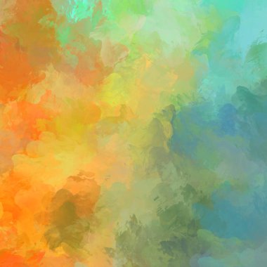 Canlı fırça darbeleriyle boyanmış. Renkli desenli resim. Fırçalanmış duvar kağıdını boya.