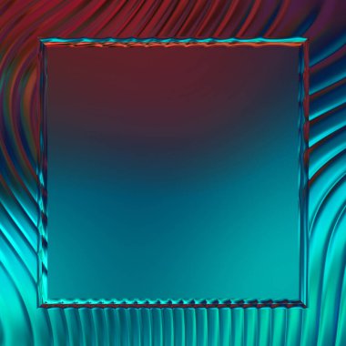 Soyut çerçeveli arkaplan. Renkli, canlı, dalgalı bir duvar kağıdı. Merkezi çerçeveli yaratıcı grafik 2d çizim. Dinamik şekilli modaya uygun sıvı örtüsü.