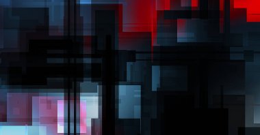 Fütürist soyut geometrik duvar kağıdı. Geometrik renkli şekiller. Dikdörtgen şekilli arka plan. Bir teknolojinin dijital illüstrasyonuName.