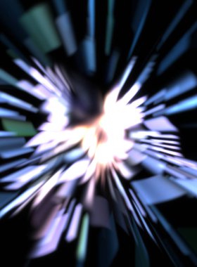 Işık parçacık izleri. Parlayan parçacıkları ve çizgileri olan ışık patlaması yıldızı. Güzel hareketli soyut ışın arkaplanı.