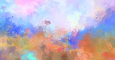 Renkli fırça darbelerinin 2D çizimi. Dekoratif desenli resim. canlı boya desenli arkaplan.