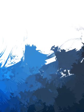 Taranmış Boyalı Soyut Arkaplan. Vahşi kaotik fırça darbeleri. Boya darbeleri. 2D İllüstrasyon. Fırça darbeli resim. 