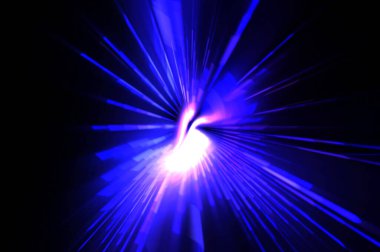 Fütürist mercek patlaması. Parlayan parçacıkları ve çizgileri olan ışık patlaması yıldızı. Güzel soyut ışın arkaplanı.