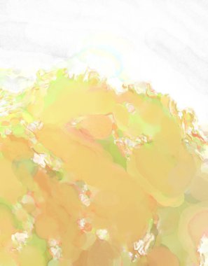 Pastel renklerde suluboya resim. Poster, duvar sanatı, afiş, kart, kitap kapağı ya da ambalaj için rahatlatıcı kompozisyonun yumuşak renkli çizimi. Modern fırça darbeleri resim.