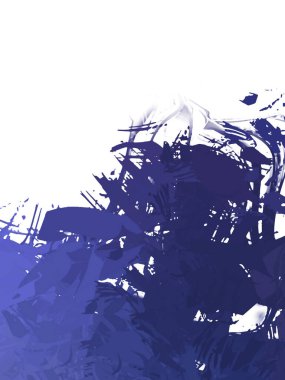 Taranmış Boyalı Soyut Arkaplan. Vahşi kaotik fırça darbeleri. Boya darbeleri. 2D İllüstrasyon. Fırça darbeli resim. 