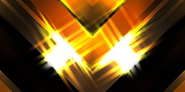 Soyut parlayan geometrik ışıklar arka planda. Fraktal simetrik grafik çizimi. Parıldayan ve parıldayan çubukları kesiştir.