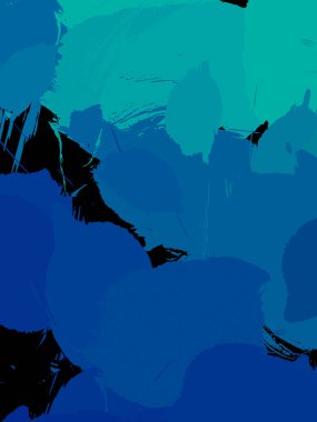 Vahşi fırça darbeleriyle yaratıcı soyut resim. Artistik fırça darbeleriyle donatılmış. Renkli ve canlı bir tasvir. Boyalı sanat.