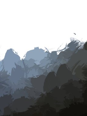 Taranmış Boyalı Soyut Arkaplan. Vahşi kaotik fırça darbeleri. Boya darbeleri. 2D İllüstrasyon. Fırça darbeli resim. 